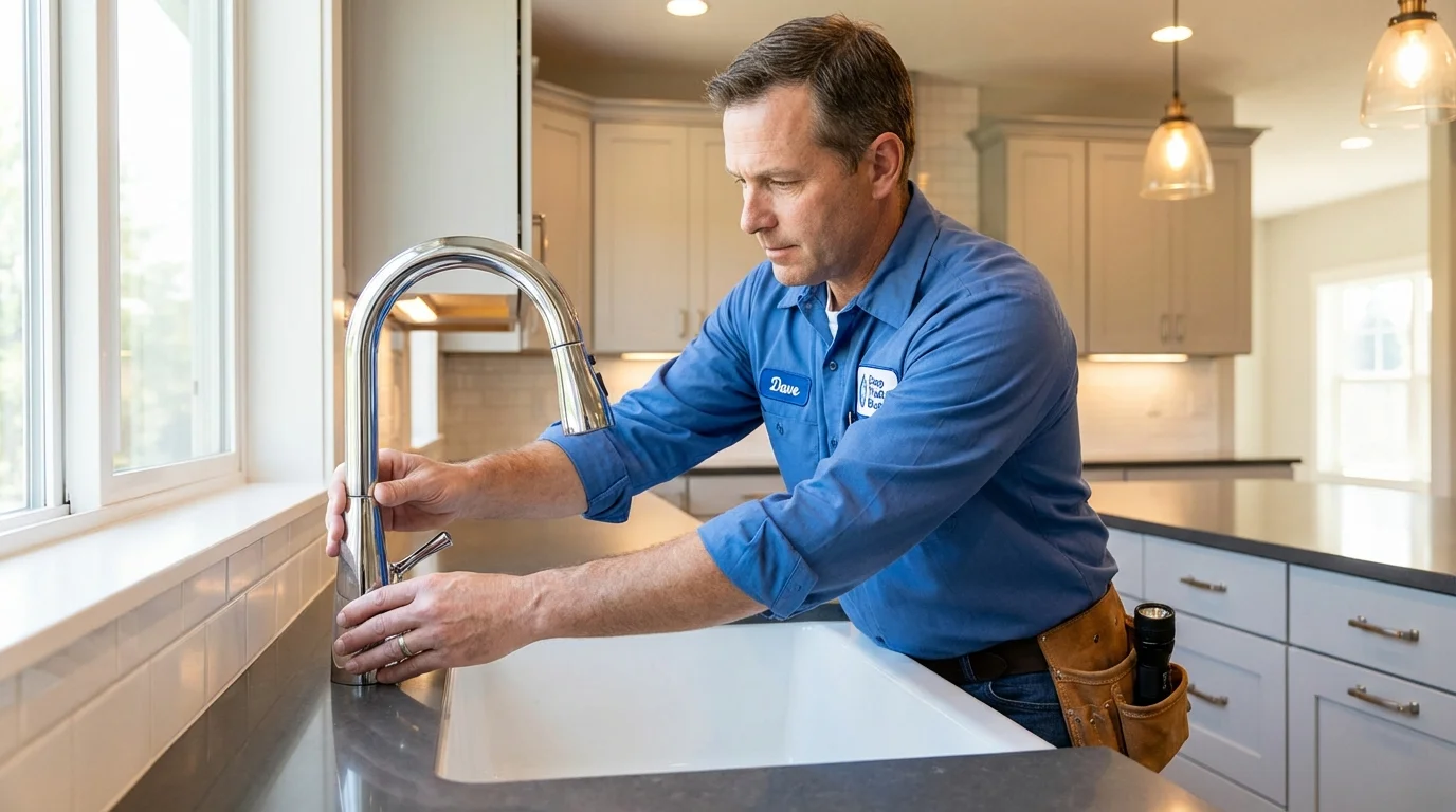 Kitchen faucet installation by Johns Plumbing LLC in Nashotah